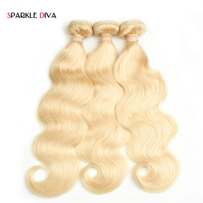 

Sparkle Diva Hair Бразильская блондинка Волна тела 100% человеческие волосы Толстые 3 связки Weaving # 613 Remy Hair Free Shipping