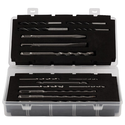 

Devon drill bit set A-15pc twist woodworking electric hammer drill flat shovel & pointed chisel & two-way screwdriver bit hardware power tools