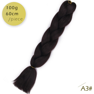 

AISI HAIR 100gpcs 24inch Kanekalon Jumbo Braids Hair Ombre Two Tone Colored Synthetic Hair for Dolls Crochet Hair