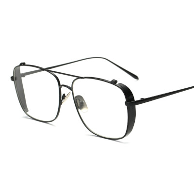 

ladies fashion eyeglasses frame women brand gold black square frame glasses side shield male female