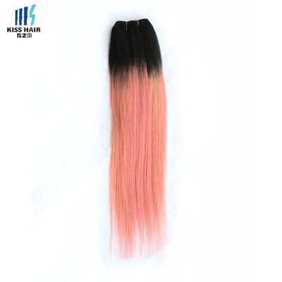 

silky straight 1B/pink original Brazilian human hair extension 2 tone ombre fashion color hair weaving