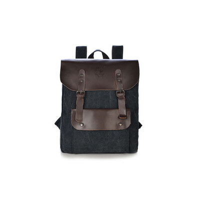 

2016 hot Selling Fashion Men casual canvas backpack middle school Leather bag travel bag large capacity backpacks