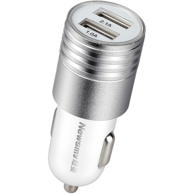 

Newsmy C20 серебро автомобильное зарядное 3.1A Dual USB смарт шунт прикуривателя Автомобильное зарядное устройство