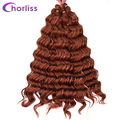 

Chorliss 22" Deep Wave Hair Crochet Braids Black Synthetic Ombre Braiding Hair Extensions 80g/pack