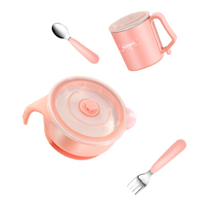 

Shus SNUG childrens tableware baby anti-fall bowl sucker bowl newborn food supplement bowl spoon set baby water injection bowl princess powder