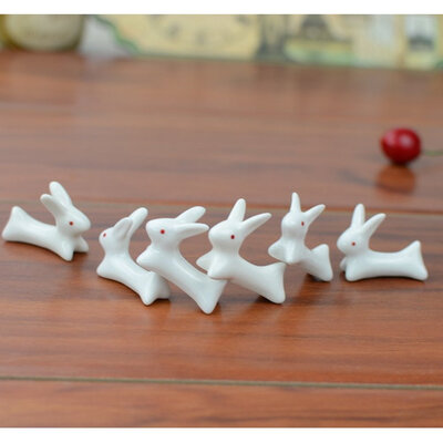 

10 Pcs Set Cute Rabbit Ceramic Chopsticks Rest Rack