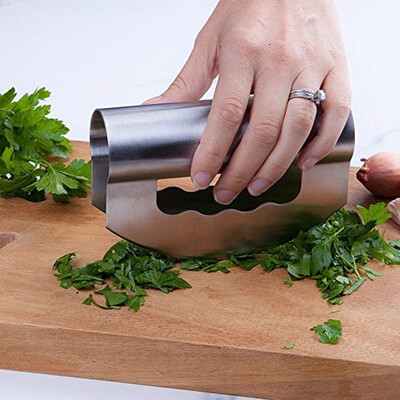

Outdoor Mezzaluna Chopper - Mezzaluna Knife - Double Blade - Stainless Steel Mincing Knife