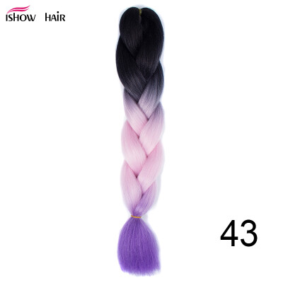 

Silky Strands 24'' 100g Ombre Synthetic Braiding Hair Extensions For Crochet Braids Kanekalon Jumbo Braids Two Tone Ombre Color 1p