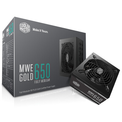 

CoolerMaster rated 650W MWE650 game chassis power supply 80PLUS gold full module 45 ℃ nondestructive output three years renewal mute