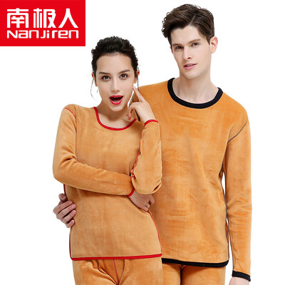 

Antarctic thermal underwear men&women cotton elegant one set thick plus cashmere thermal underwear youth middle-aged underwear suit men&39s gray gray-L