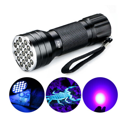 

HKV UV LED Flashlight 21 Leds 395NM Ultra Violet Torch Light Lamp Detector for Dog Urine Pet Stains