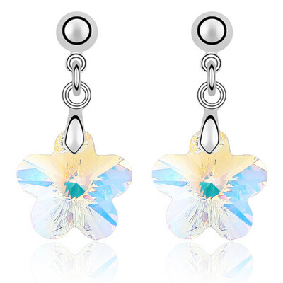 

Австрийский хрустальный цветок мотается серьгами для женщин Silvet Color Drop Earrings Fashion Jewelry Friendship Party Gift .3658