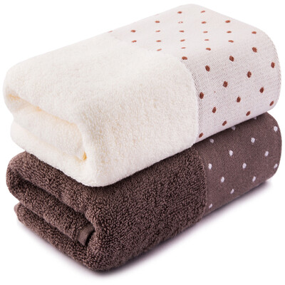 

Sanli cotton satin wave point towel 2 loaded 34 × 72cm soft absorbent face towel 100g Teddy brown alpaca white