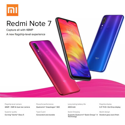 

Xiaomi Redmi Note 7 Mobile Phone 63inich Display 6GB RAM 64GB ROM 48MP Camera Snapdragon 660 4000mAh Battery 4G Unlocked Smartpho