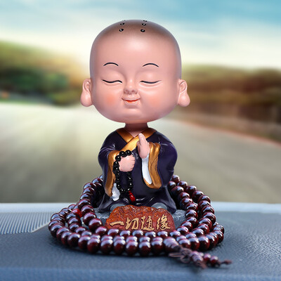 

Boliliang car decoration jewelry vibrating car car shaking head small monk car interior decoration car decoration supplies creative cute cartoon gifts laughing mouth often open