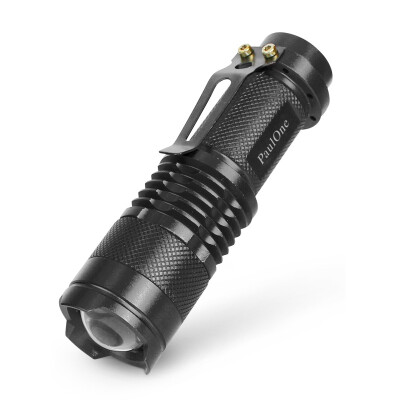 

Paulone light flashlight long-range king charge waterproof self-defense zoom portable pen hanging flashlight 1 flashlight +1 charger +1 battery +1 bike clip ZY003-Q5-silvery