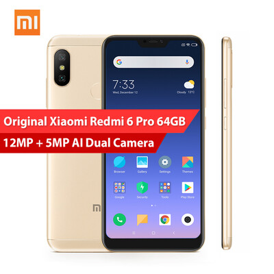 

Original Xiaomi Redmi 6 Pro 4GB 64GB Google Play 584 inch 199 Full Screen Snapdragon 625 Octa Core 12MP5MP Dual Camera Cellphon