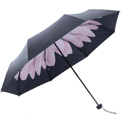 

Heaven small black umbrella creative daisy small black umbrella ladies sun protection UV outdoor umbrella umbrella dual-use insulation sunscreen effect good 30028 small black umbrella shallow powder