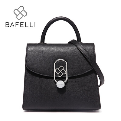 

BAFELLI split leather box shoulder bag hasp crossbody bags oval buckle flap luxury handbags women bags designer bolsa mujer
