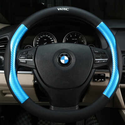 

【Jingdong Supermarket】 WRC Colorful Sports Car Leather Carbon Cube Steering Wheel Set Four Seasons Universal Set 38cm Medium Blue