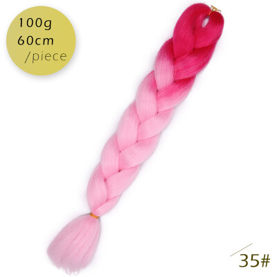 

AISI HAIR 100g/pcs 24inch Kanekalon Jumbo Braids Hair Ombre Two Tone Colored Synthetic Hair for Dolls Crochet Hair