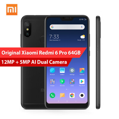 

Original Xiaomi Redmi 6 Pro 4GB 64GB Google Play 584 inch 199 Full Screen Snapdragon 625 Octa Core 12MP5MP Dual Camera Cellphon