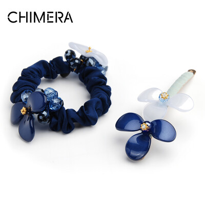 

Chimera (CHIMERA) hair accessories flower fairy hair ring clip two-piece blue blue