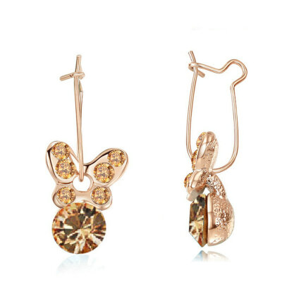 

Yoursfs® 18K Rose Gold Plated Crysta Butterfly Drop Earring Use Champagne Swarovski Crystal Fashion Jewelry