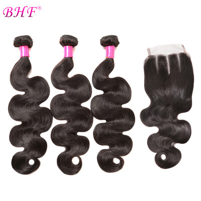 

BHF Hair Indian Virgin Hair Body Wave With Lace Frontal Closure 44 8A Unprocessed Virgin Hair