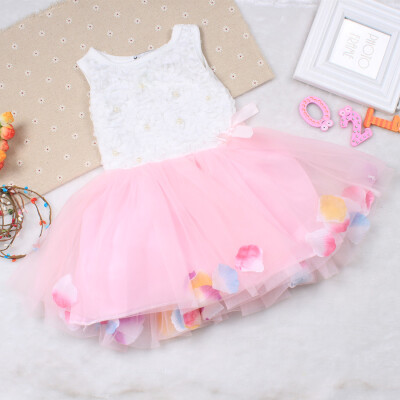 

Girls Baby Dresses Lace Flower Floral Petals Clothes Cute Princess Colorful Toddler Newborn Baby Girls Dress