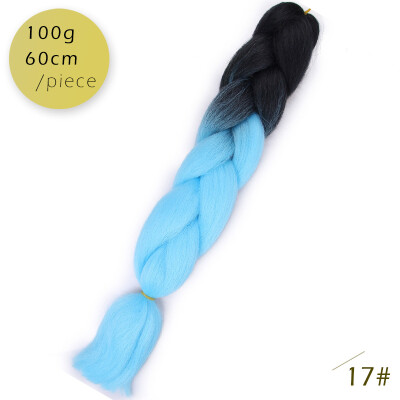 

AISI HAIR Ombre Kanekalon Braiding Hair Extensions 24inch 100g Synthetic Jumbo Braids Hair Fiber Pink Purple Blue Green 1pce