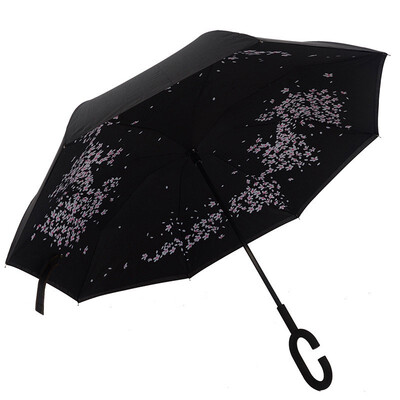 

Outdoor Inverted&Double Layer Windproof Umbrella Umbrella with UV Protection C-Shaped Handle