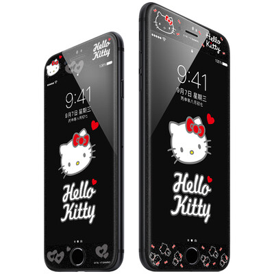 

Hello Kitty Apple 8Plus 7Plus tempered film iPhone8Plus 7Plus carbon fiber soft edge color film mobile phone protection film Sweetheart Kitty