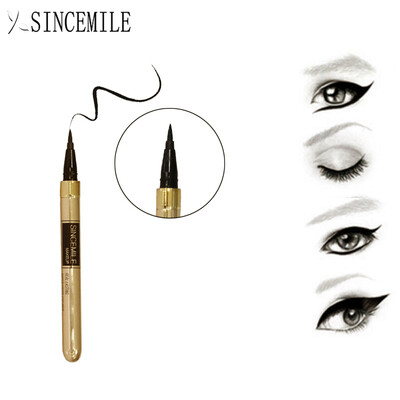 

SINCEMILE Gold Metal Case Black Liquid Eyeliner Pencil Waterproof Quick Dry Cat Eye Liner For Women Beauty Cosmetic Makeup Sets