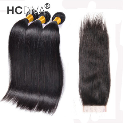 

Cheap Free shipping indian virgin hair straight lace closure with 3 bundle hair weft , indian virgin hair straight HDIVA