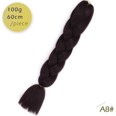 

AISI HAIR 100g/pcs 24inch Kanekalon Jumbo Braids Hair Ombre Two Tone Colored Synthetic Hair for Dolls Crochet Hair