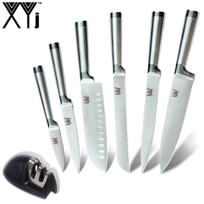 

XYj Kitchen Knives Paring Utility Santoku Chef Slicing Bread Stainless Steel Knife Straight Handle Cooking Tool Knife Sharpener