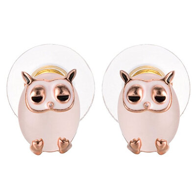 

Yoursfs® Owl Jewelry Earrings Cute Personality Owl Pink Crystal Stud Earrings for Women Gift Idea