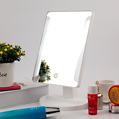 

Dimenite led makeup mirror with lamp desktop mirror USB battery powered square HD vanity mirror lamp with white 296