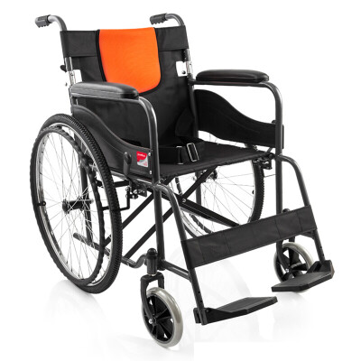 

YUWELL wheelchair reinforced aluminum soft seat portable H056C elderly hand wheelchair car inflatable folding