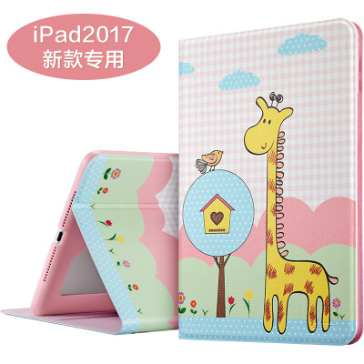 

новые IPad защитная крышка 2017 года новый iPad7 защитная оболочка кобура мультфильм популярные бренды иллюстратора Apple, стенд 9.7 дюймов друг иллюстратор серии