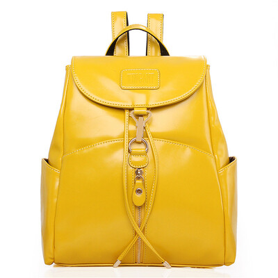 

Aliwillam® New Korean fashion oil PU leather handbag shoulder bag large capacity backpack schoolbag for girls travel school bacpack