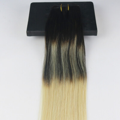 

Straight Hair 7Pcs 120G Ombre Balayage Color 1B Fading To 613 Full Set Clip On Hair Extensions Brazilian Remy Hair Free Shipping