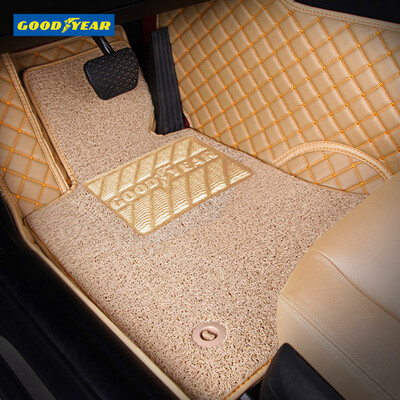 

Goodyear Car mats wire ring full surrounded by double-layer pads Ford Maverick Volkswagen Magotan Infiniti Q50L Car custom flying feet all surrounded by beige