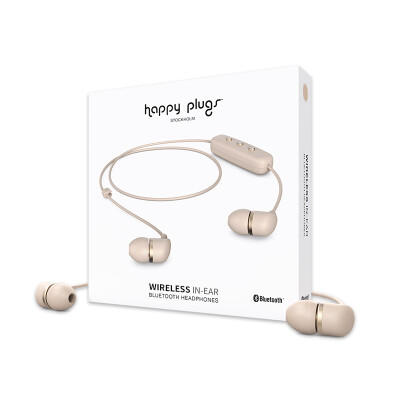 

Happy Plugs in-Ear Wireless Bluetooth In-Ear Headphones Music Headphones Apple Android Earphones Nordic Design Swedish Lightweight Tide Brand Champagne Gold