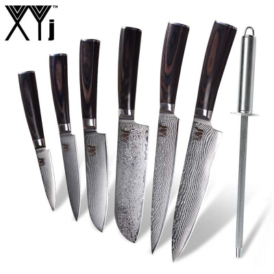 

XYj Damascus Knife 73 Layers Damascus Steel Cooking Tools Professional Damascus Kitchen knife Knife Sharpener Bar