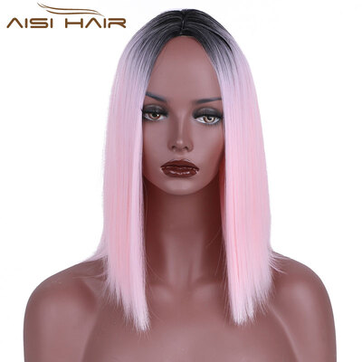 

AISI HAIR Теневые шорты Парики для черных женщин Высокотемпературные синтетические прямые волосы