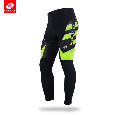 

NUCKILY Winter Warm Mens Fleece Long Cycling Tights