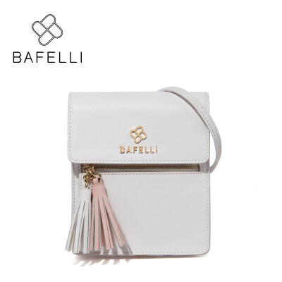 

BAFELLI women vintage shoulder bags split leather tassel phone bag for women crossbody bags white 6 colors womens messenger bag