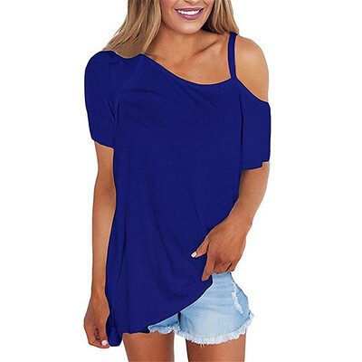 

Solid Half Open Shoulder T-shirt